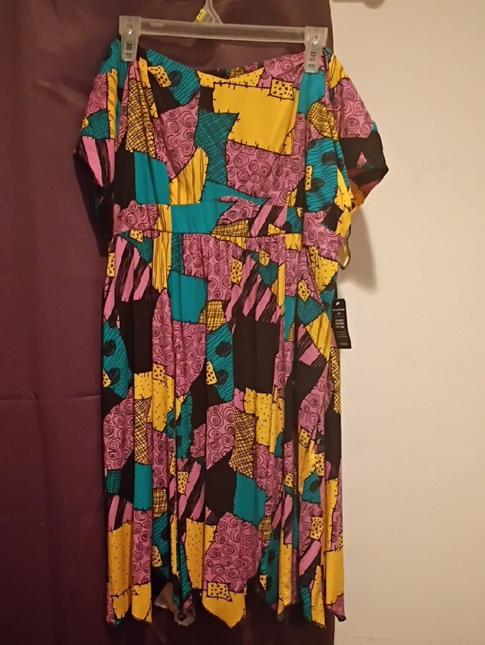 torrid Colorblock Patchwork Midi Dress in Yellow, Teal & Pink